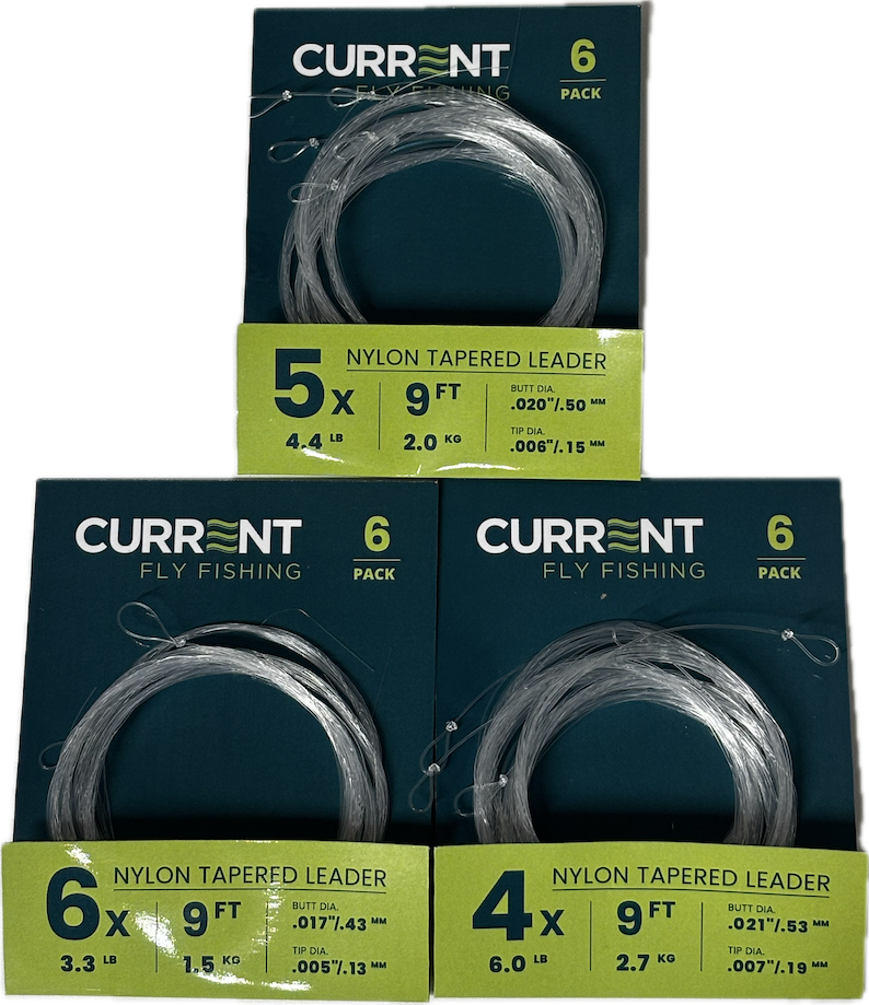 Current Nylon Tapered Leaders - 6 Pack