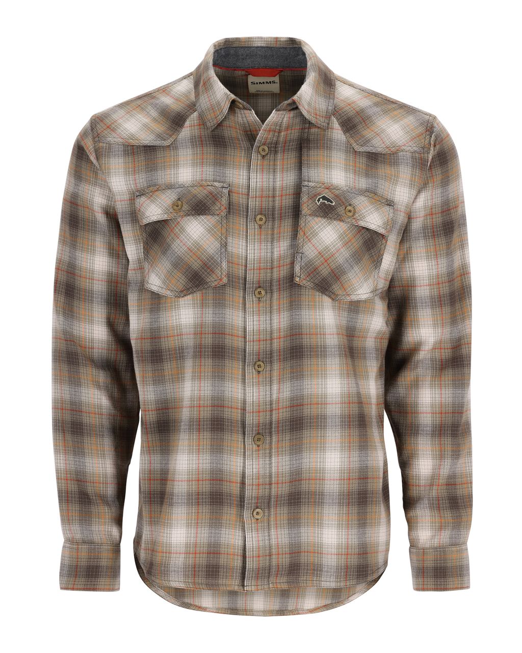 Simms Flannel Shirt Bayleaf/Sunglow Pane Ombre
