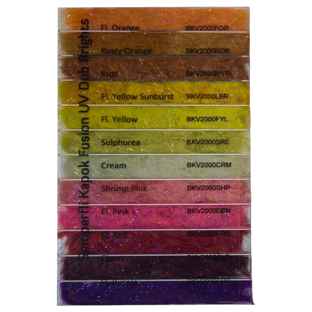 Semperfli Kapok Fusion UV Fly Dubbing Full Selection Dispenser