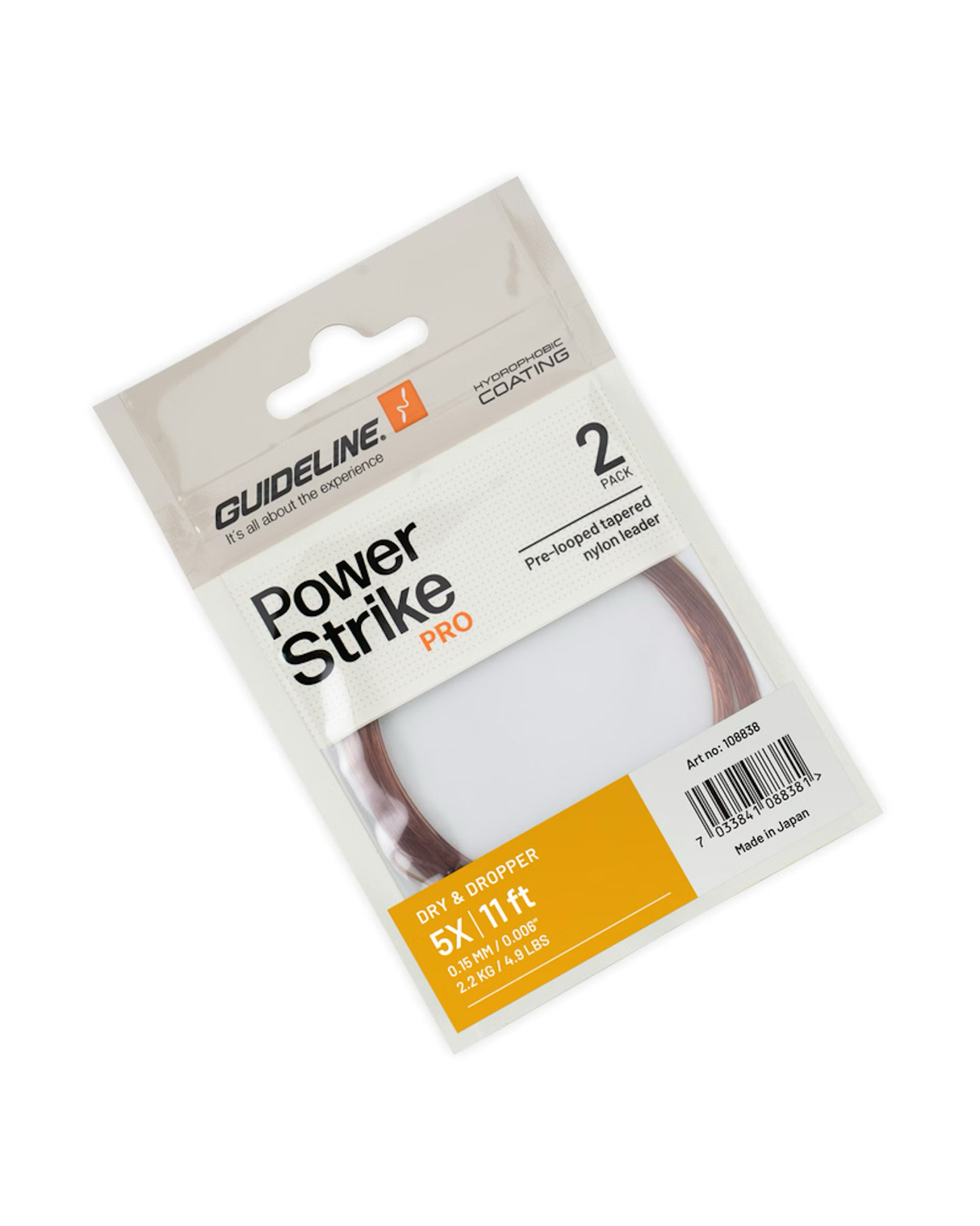 Guideline Dry & Dropper 11 ft Leaders - 2pk