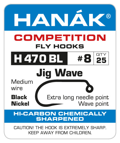 Hanak H470BL Jig Wave Hooks Barbless 25 pack