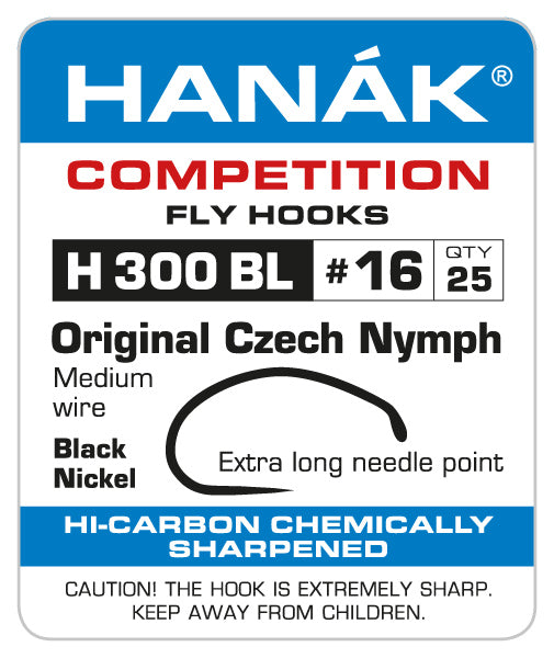 Hanak H300BL Original Czech Nymph Hooks Barbless 25 pack