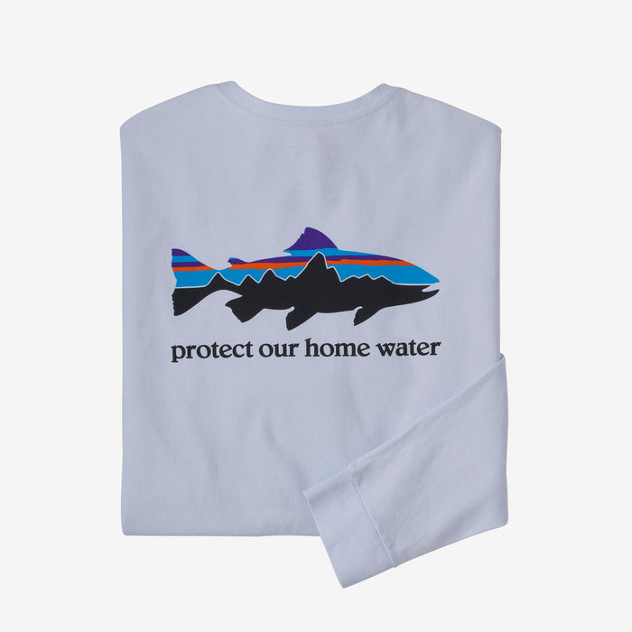 Patagonia Men's Long-Sleeved Home Water Trout Responsibili-Tee® - White
