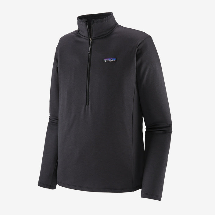 Patagonia Men's R1® Daily Zip-Neck - Ink Black - Black X-Dye