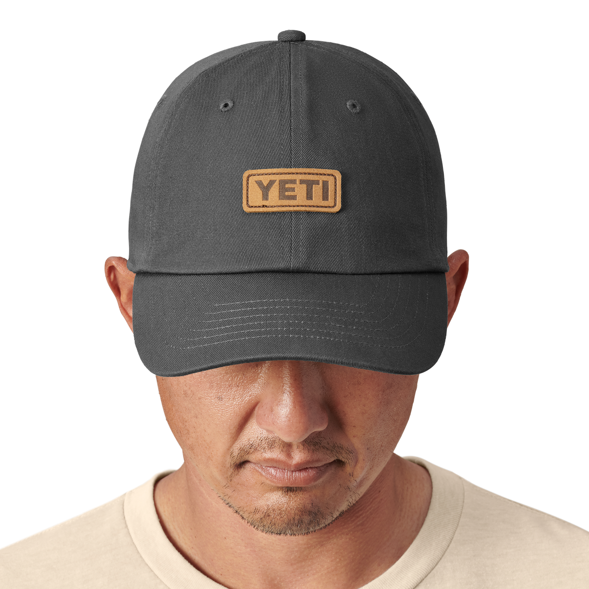 YETI LEATHER LOGO BADGE 6 PANEL SOFT CROWN HAT