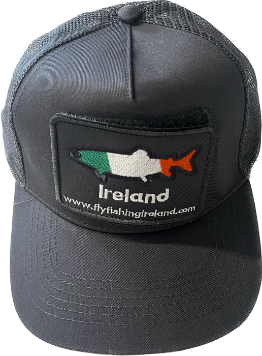 Clonanav Removable Patch Trucker Grey - Irish Trout Logo