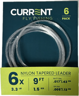 Current Nylon Tapered Leaders - 6 Pack