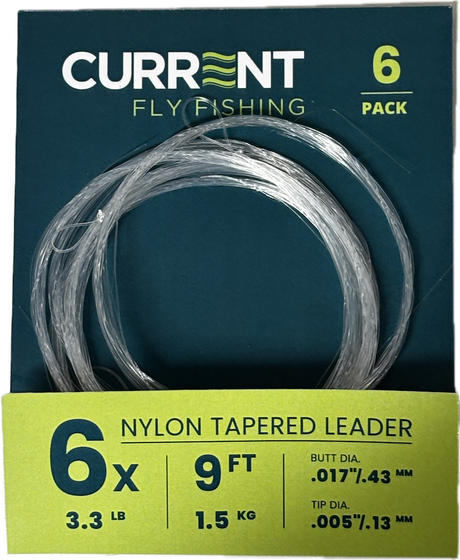 Current Nylon Tapered Leaders - 6 Pack