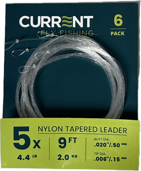 Current Nylon Tapered Leaders - 6 Pack