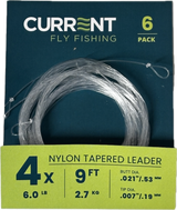 Current Nylon Tapered Leaders - 6 Pack
