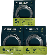 Current Nylon Tapered Leaders - 6 Pack