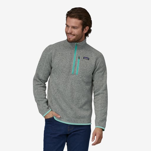 Patagonia Men's Better Sweater™ 1/4-Zip Fleece - Stonewash w/Early Teal
