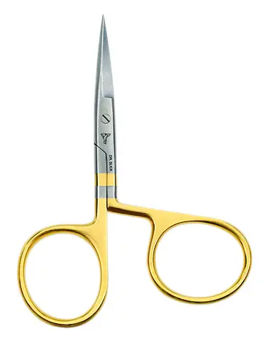 Dr. Slick Arrow Scissor, 3-1/2″, Twisted Loop, Gold Loops, Straight-SA35GTW