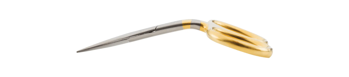 Dr. Slick Arrow Scissor, 3-1/2″, Bent Shaft, Gold Loops, Straight – SB35G