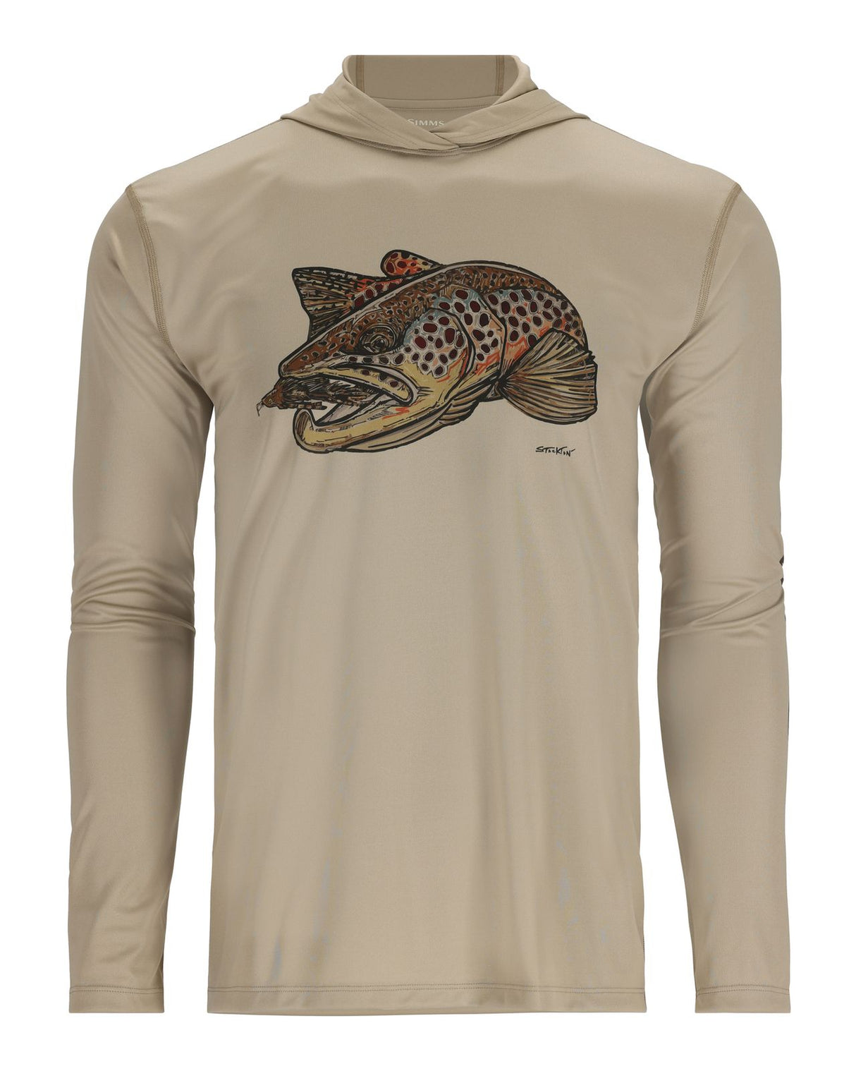 Simms Tech Hoody - Artist Series Stone/Brown Trout