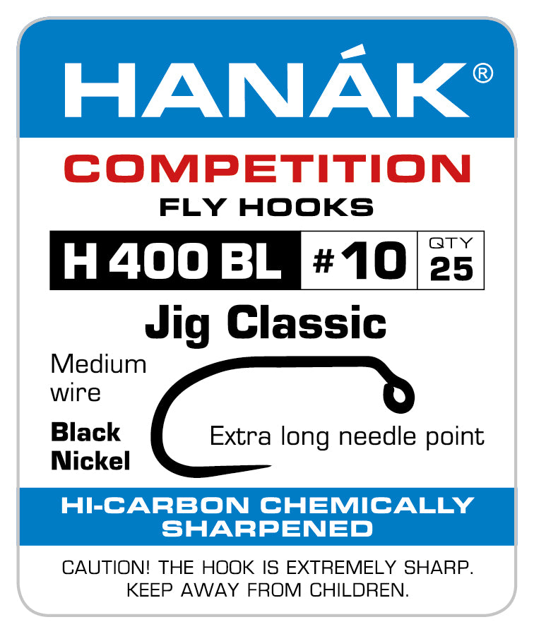 Hanak H400BL Jig Classic Fly Hooks Barbless (25pcs/package)
